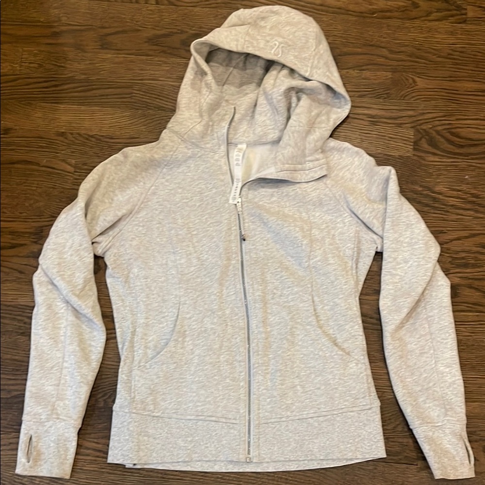 lululemon athletica Gray Fitted Long Sleeve Zippered Hoodie
